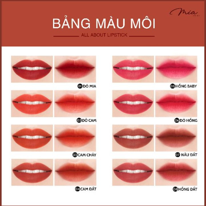 Son Lì Không Chì Mia Lipstick 8 Màu Cực Chất | Thế Giới Skin Care