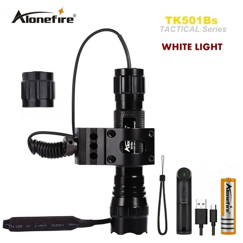 Đèn pin ALONEFIRE 501B CREE XML-T6 L2 LED dùng pin 18650 bằng hợp kim nhôm chống thấm nước phù hợp cho ngoài trời