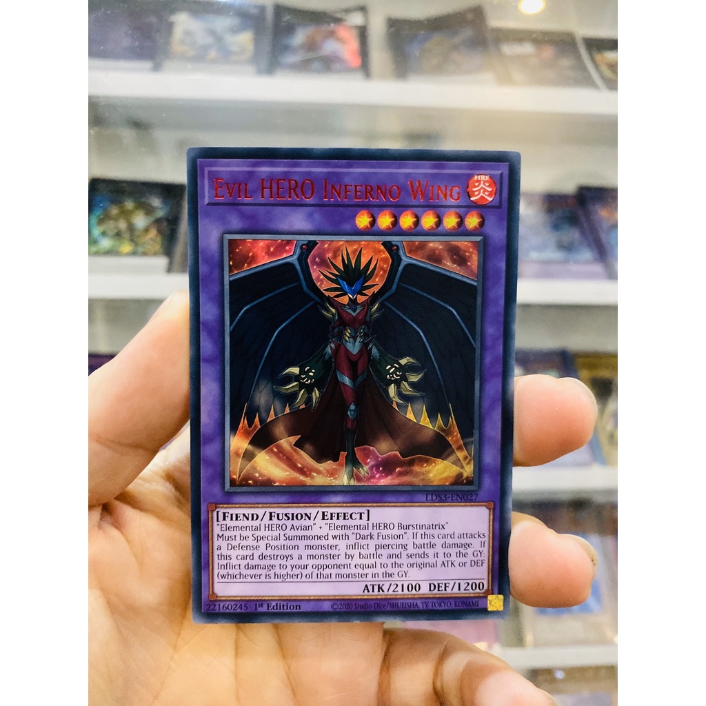 Thẻ Bài YugiOh! Mã LDS3-EN027 - Evil HERO Inferno Wing - Ultra Rare (Red) - 1st Edition