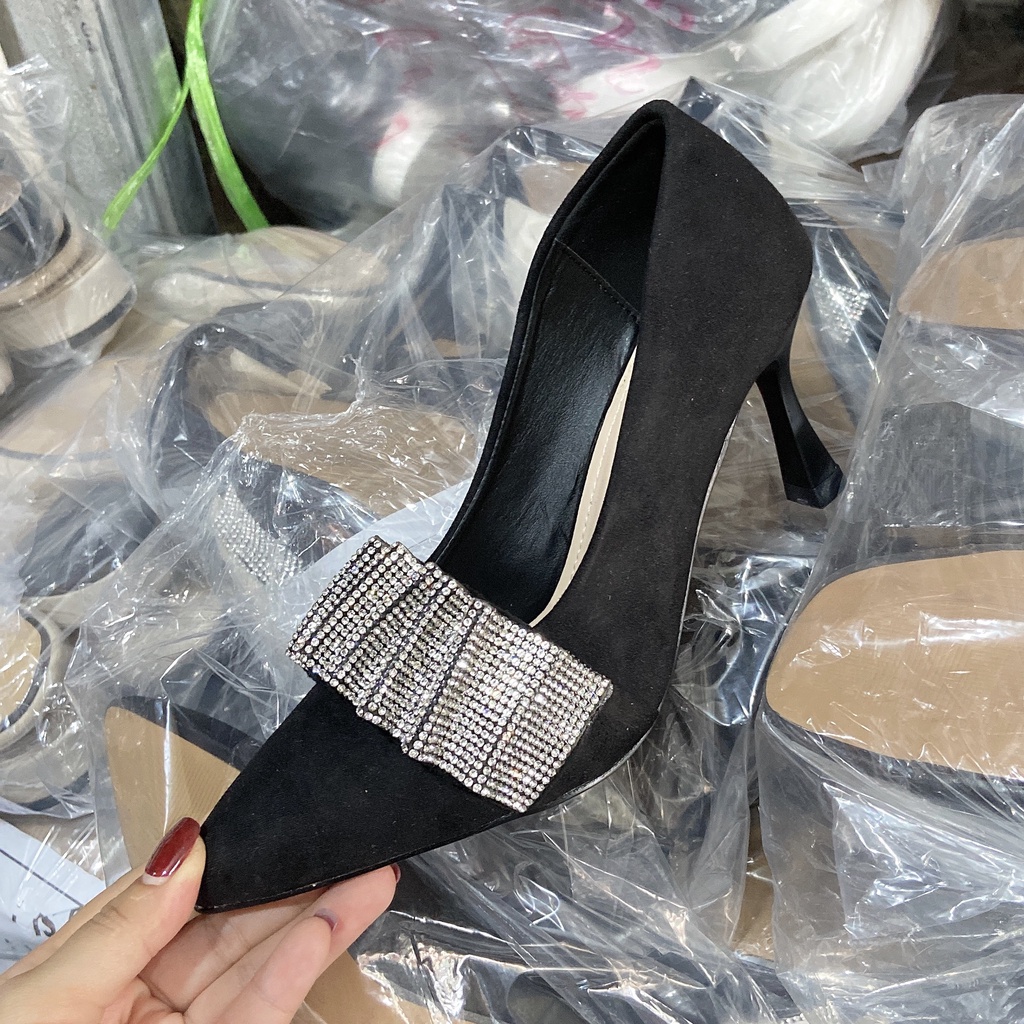 Giày Cao gót nữ đính đá cực sang gót nhọn/giày nữ công sở cao cấp Pun Shoes.(ẢNH THẬT - FREESHIP)