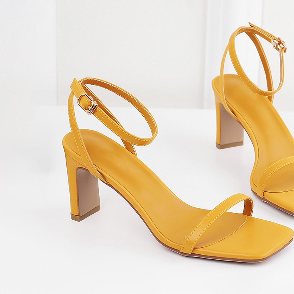 Giày Sandal Nữ DILY Quai Mảnh Gót Vuông 7cm_AA0324