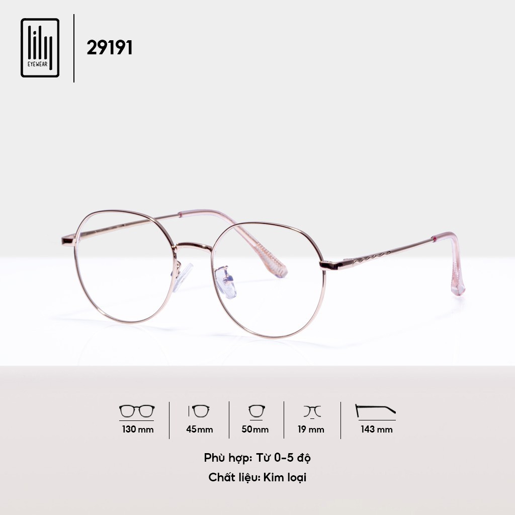 Gọng kính cận nữ Lilyeyewear chất liệu kim loại thanh mảnh phù hợp khuôn mặt nhỏ 2919