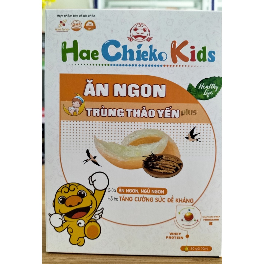Hae Chieko Kids Ăn Ngon Trùng Thảo Yến - Mẫu Mới Hộp 20 gói x 10ml