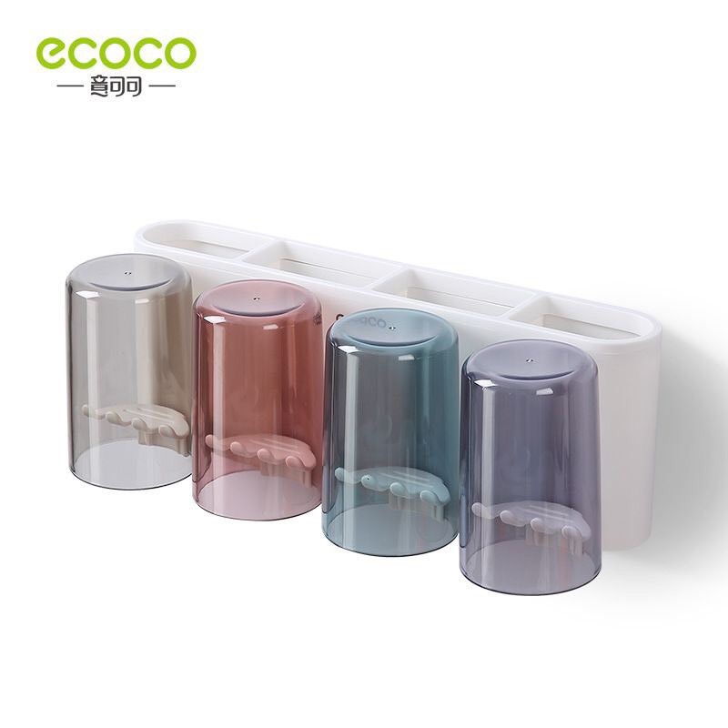 Kệ Đựng Bàn Chải Đánh Răng Ecoco 4 Cốc Sắc Màu