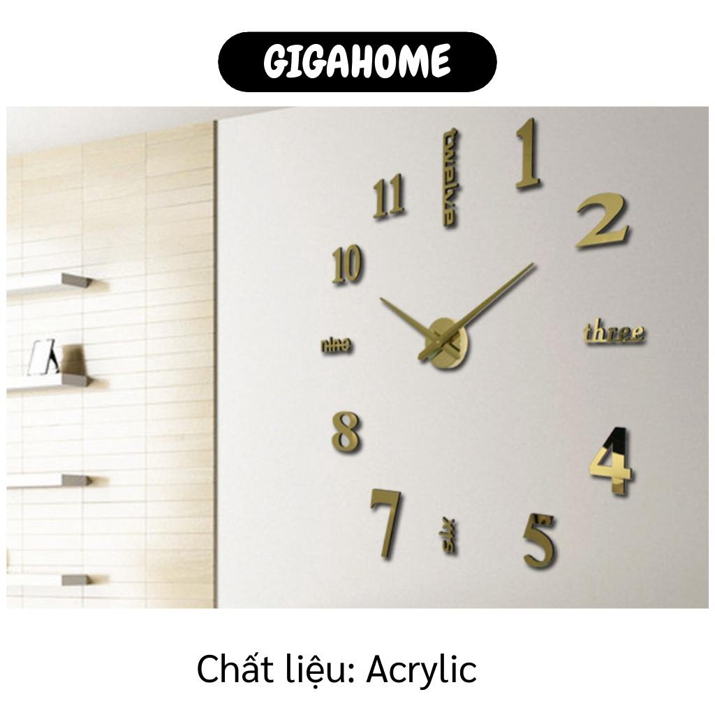 Đồng Hồ Dán Tường 3D GIGAHOME Tráng Gương Phong Cách Châu Âu Độc Đáo Loại Lớn 8805