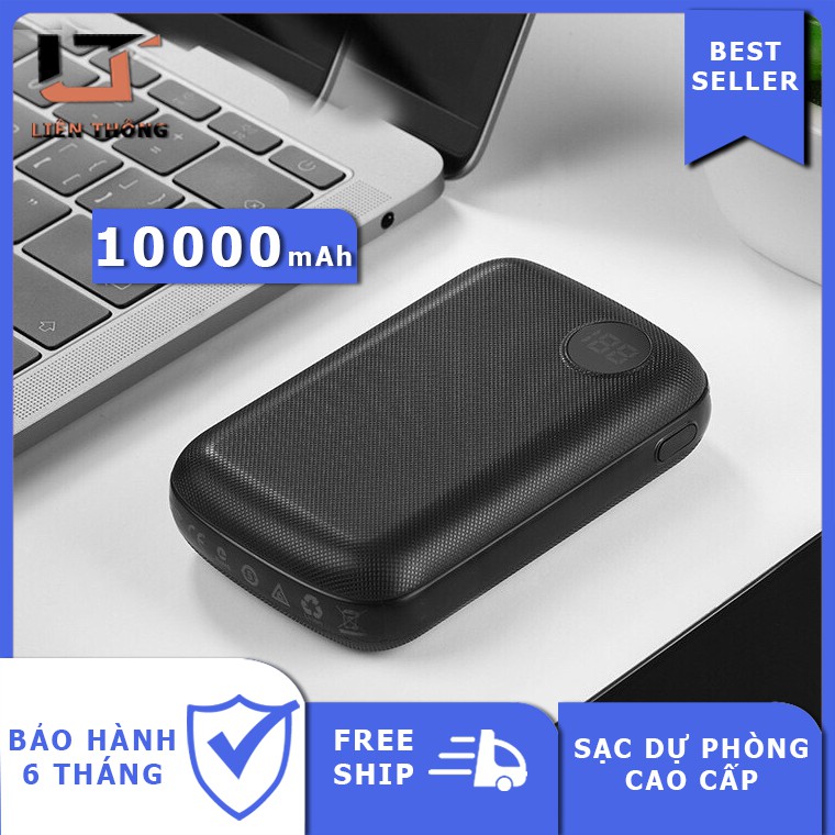 Pin Sạc Dự Phòng Mini Chuẩn 10000 mAh Tiện Gọn Sac Du Phong Sạc Nhanh Kèm Dây Thiết Kế Dung Lượng Lớn