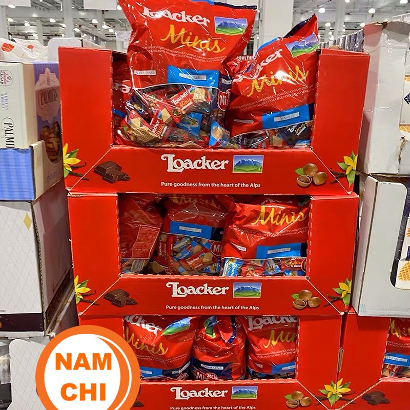 BÁNH XỐP NHÂN KEM LOACKER MINIS TÚI 800G MIX 80 BÁNH CHUẨNN COSTCO