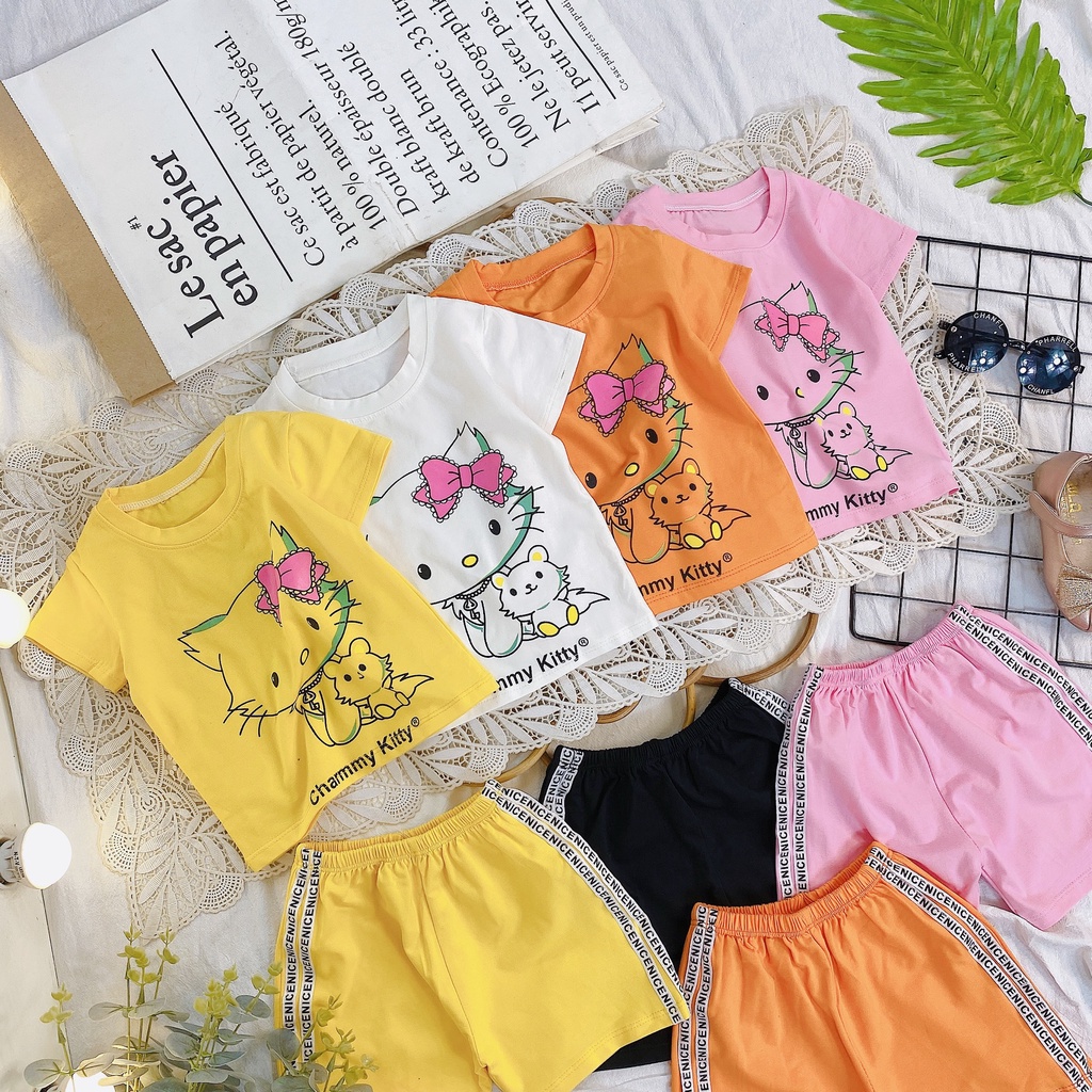 Bộ cotton con mèo rất xinh yêu cho bé gái - BCCM