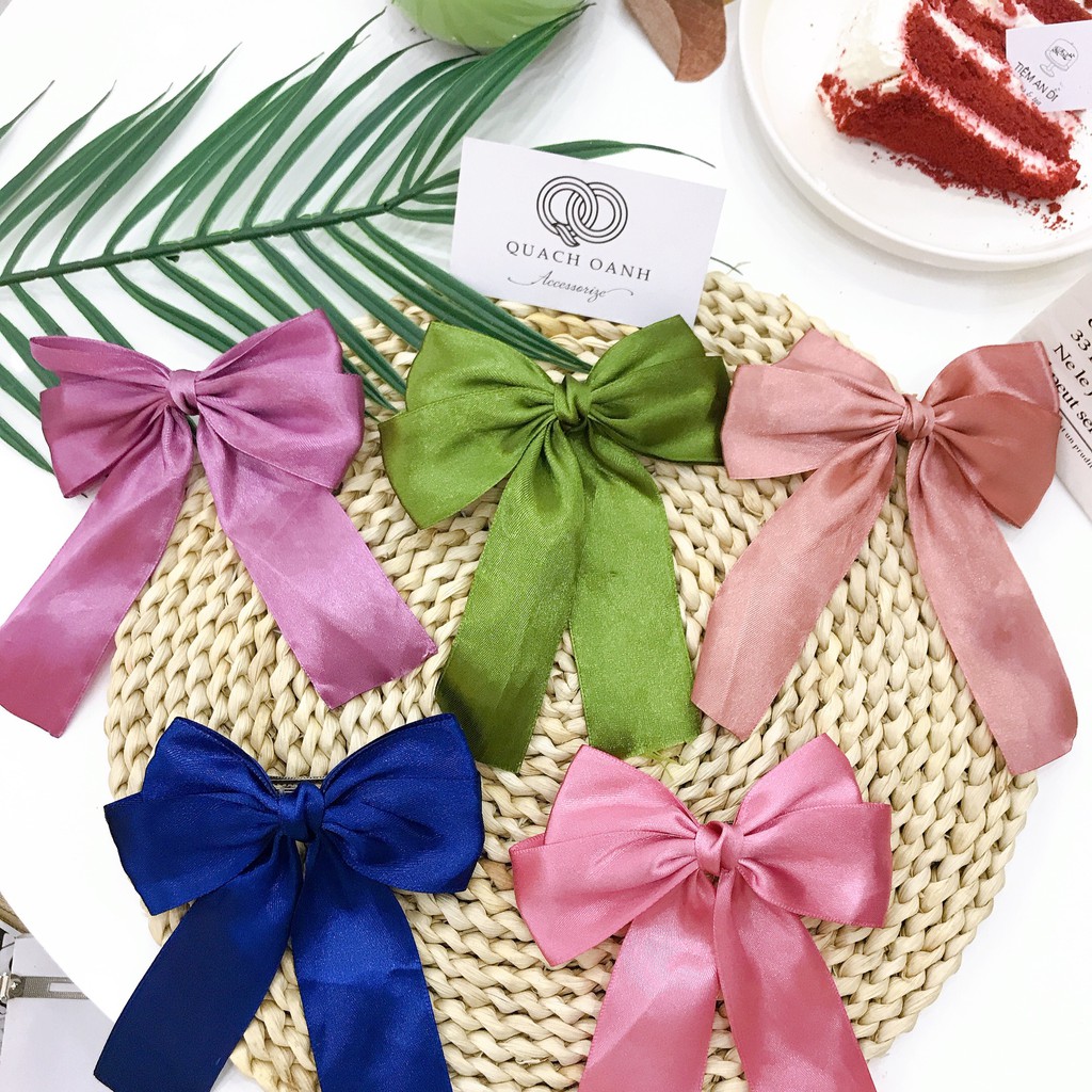 Kẹp tóc vải Satin OAHU nơ nhỏ kiểu Hàn Quốc xinh xắn cho nữ - KEPTOC02