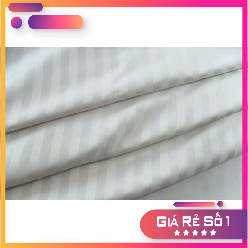 ⚡️Gía kho ⚡️ Bộ Drap Cotton Khách sạn trắng sọc 3 phân 1m/m2/m4/m6/m8 nệm 5_17cm