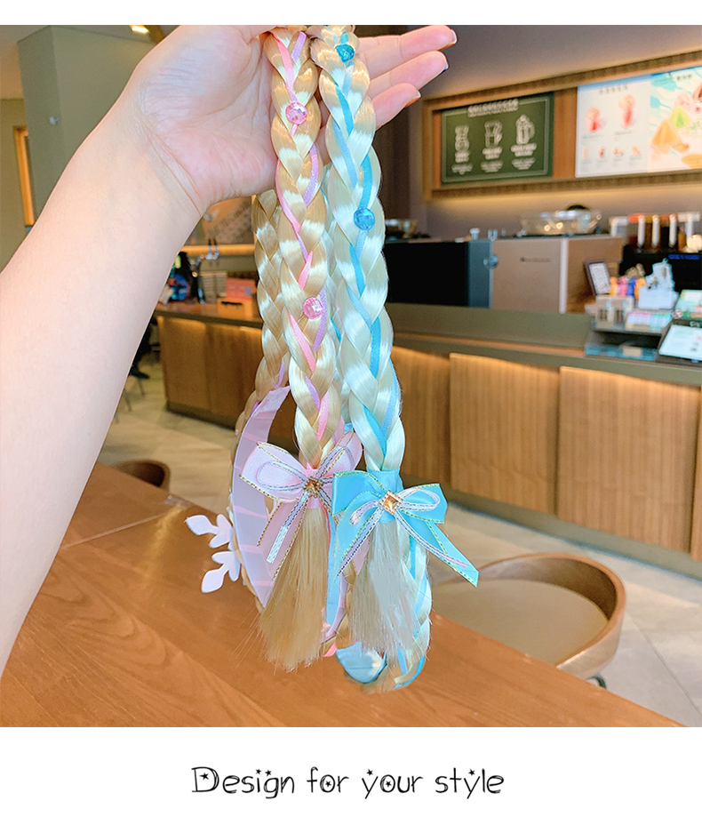 Băng Đô Tóc Giả Thắt Bím Xinh Xắn Cho Bé Gái