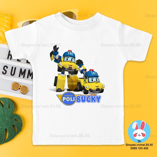 Áo thun Robocar POLI và những người bạn - Hình in Cute