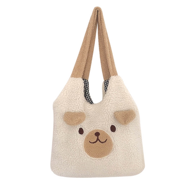 Túi Tote Đeo Vai / Xách Tay Sức Chứa Lớn Họa Tiết Gấu Hoạt Hình Dễ Thương
