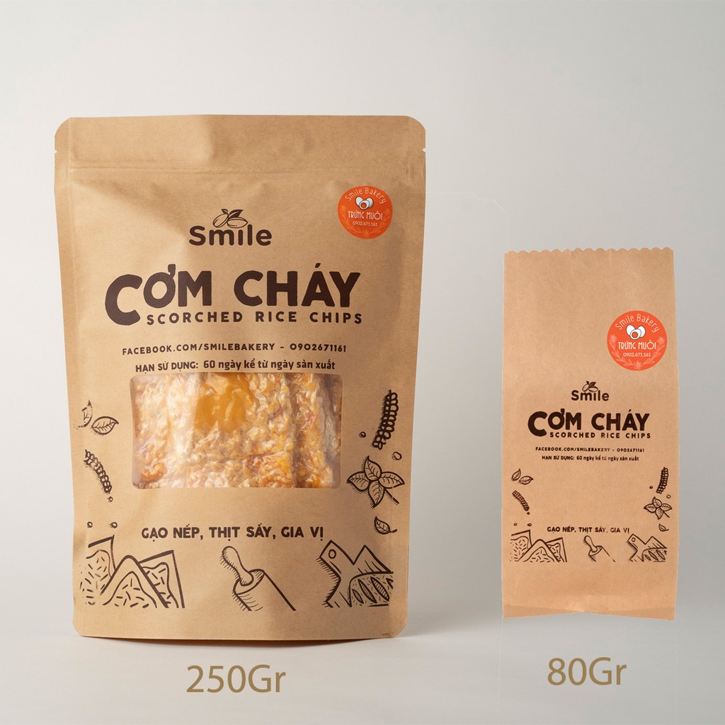 Cơm cháy nhiều vị SmileBakery, cơm cháy chà bông sạch nhà làm, cơm cháy vệ sinh 80Gr-250Gr