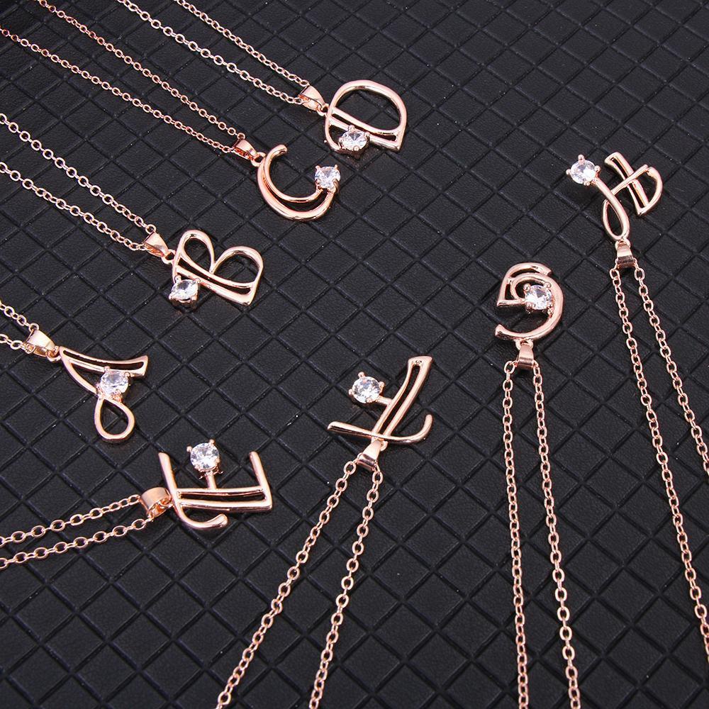 JONYE Vòng cổ Mặt Chữ Tonye Và Hoa Hồng|Trang Sức Bảng Chữ Cái Cho Nữ|Vòng cổ Mặt Chữ Cái Từ A-Z