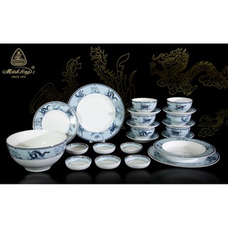 Bộ Bàn Ăn - Đồ Ăn 23 Sản Phẩm Camellia Tứ Linh , Sứ Minh Long I, Việt Nam