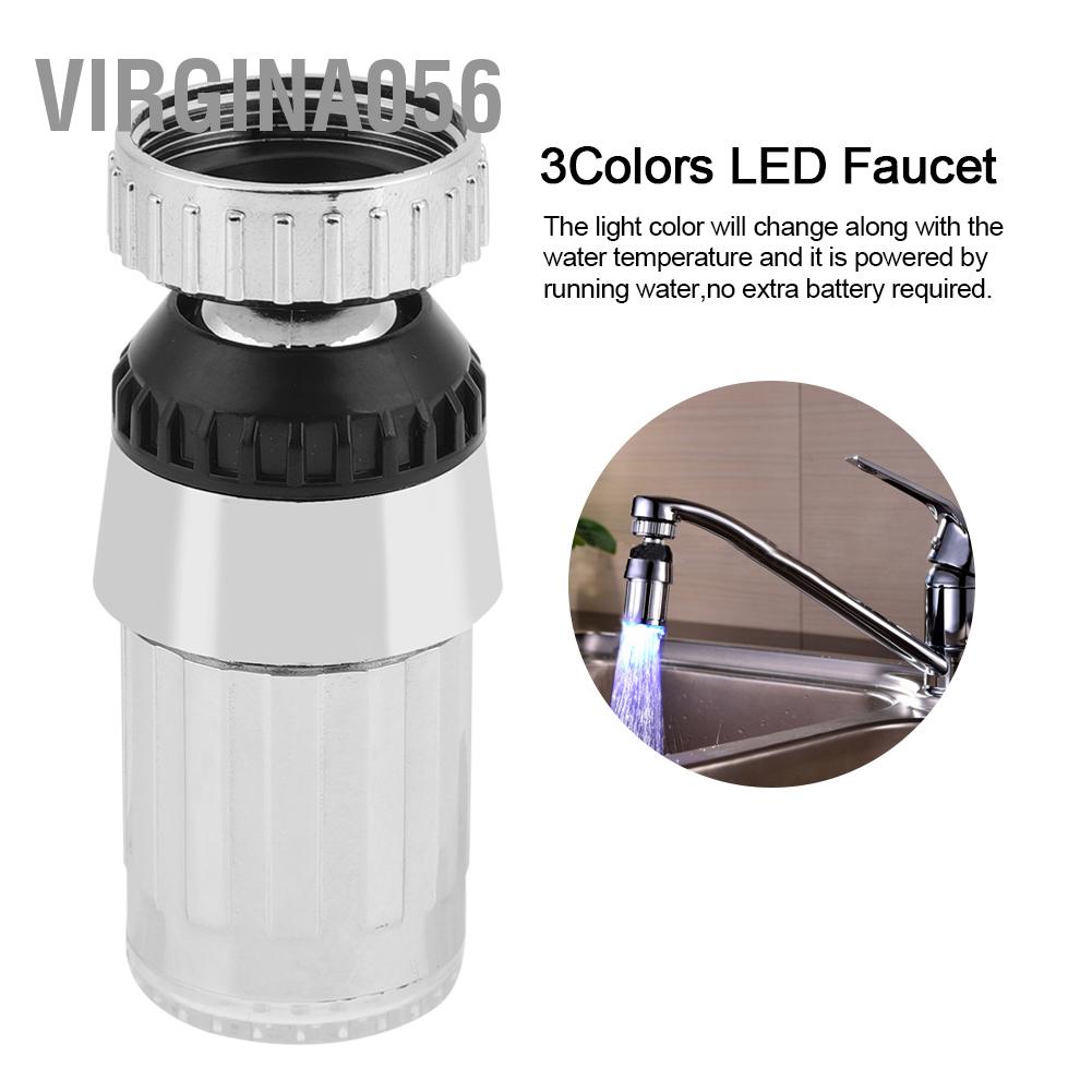 Vòi phun nước xoay hỗ trợ 3 màu đèn LED cho nhà bếp / chậu rửa