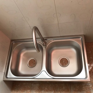 Combo chậu rửa chén bát 7843 + vòi rửa chén