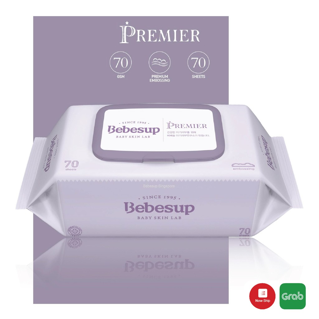 Khăn giấy ướt cao cấp cho bé Bebesup Premier 70 tờ