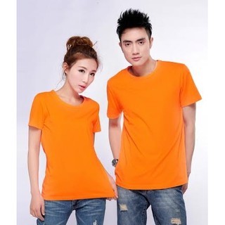 ÁO THUN TRƠN CỔ TRÒN MÀU CAM TAY NGẮN NAM NỮ ( CÓ CẢ SIZE EM BÉ ) S43G1