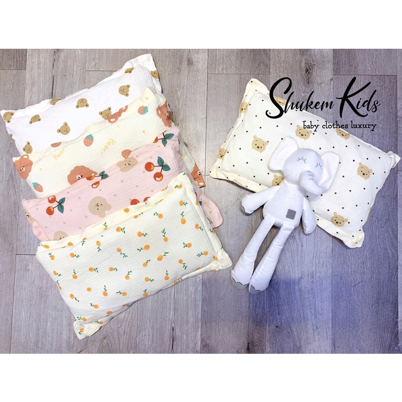 Gối xô bông hữu cơ  BOONA cao cấp mềm mại cho bé trai gái