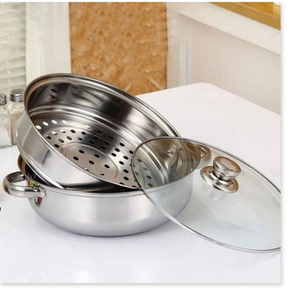 [Xả Kho]Nồi hấp inox 2 tầng POT size 28cm