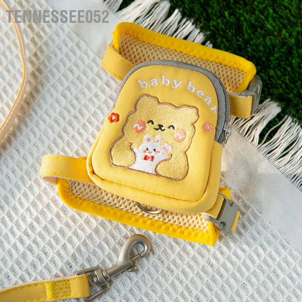 Hàng HOT Dây Dắt Mèo chó Đi Dạo Dạng Yếm với ba lô dễ thương ngoài trời có thể điều chỉnh【Tennessee052】