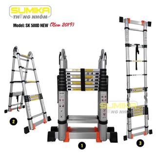 Thang nhôm rút đôi sumika sk 500d new