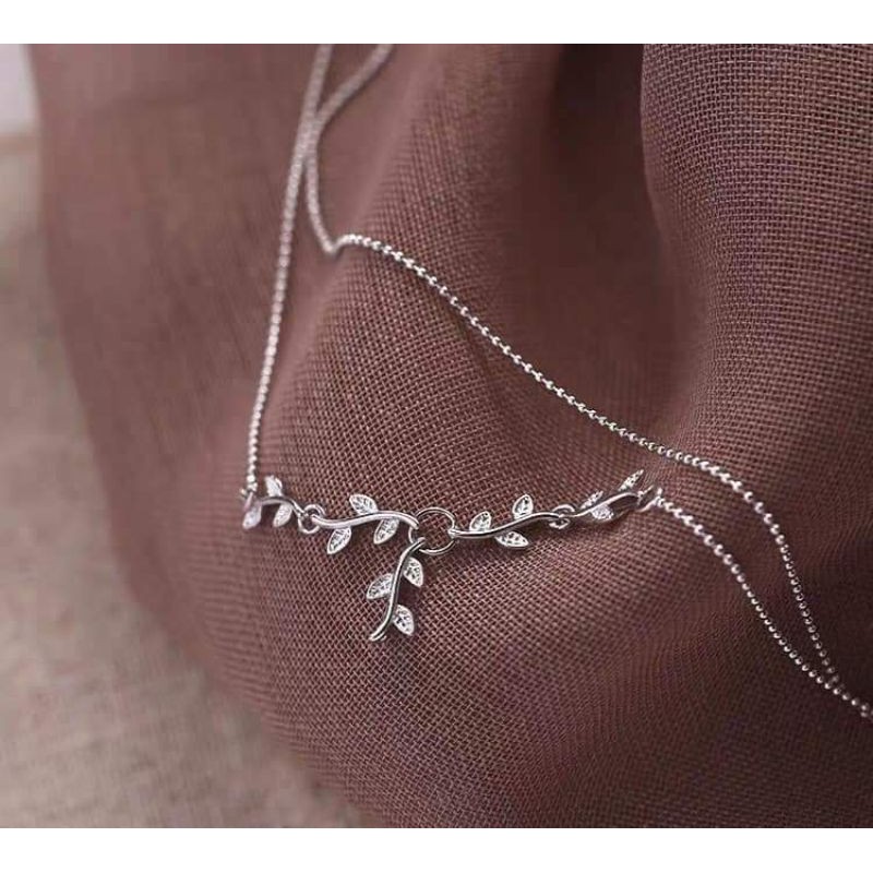 Lắc chân bạc kép 2 vòng