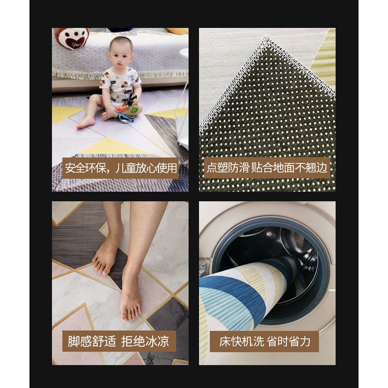 Thảm Tròn Trải Sàn Chống Trượt Thấm Hút 100*100CM Phong Cách Trung Hoa Sang Trọng