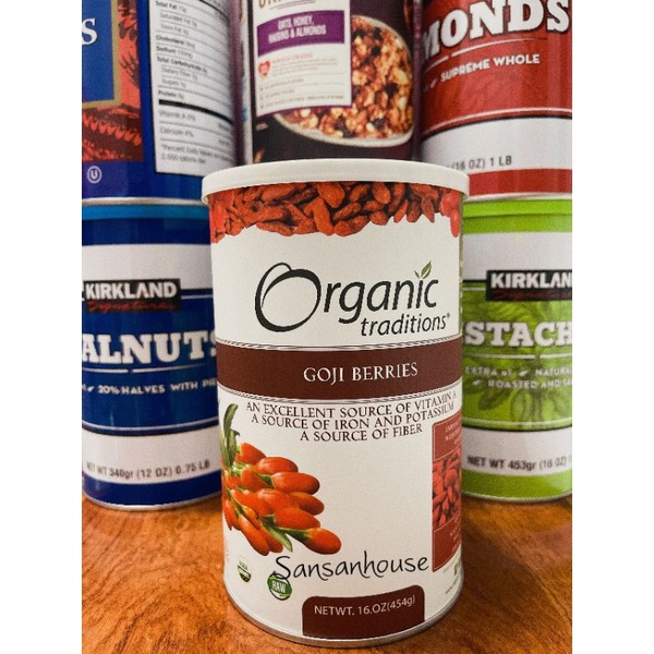 Kỷ Tử Organic Lon 454g Pha Trà, Nấu Chè Dưỡng Nhan, Ngâm Rượu