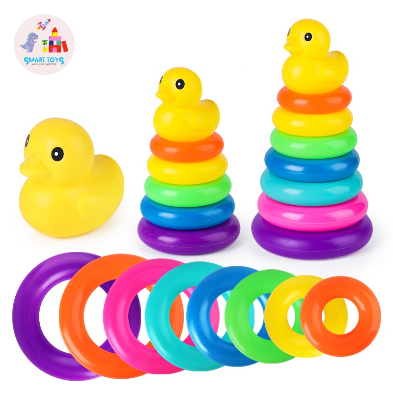Đồ chơi tháp vịt xếp chồng 9 vòng tròn cho bé