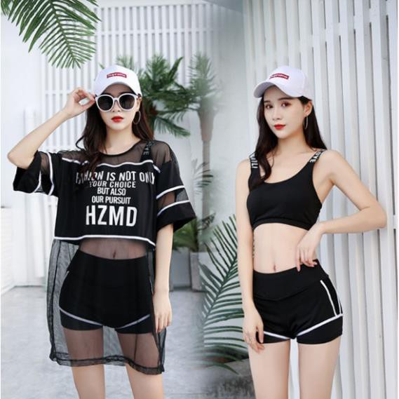 CÓ SẴN bộ đồ bơi nữ thể thao 3 mảnh áo lưới ་