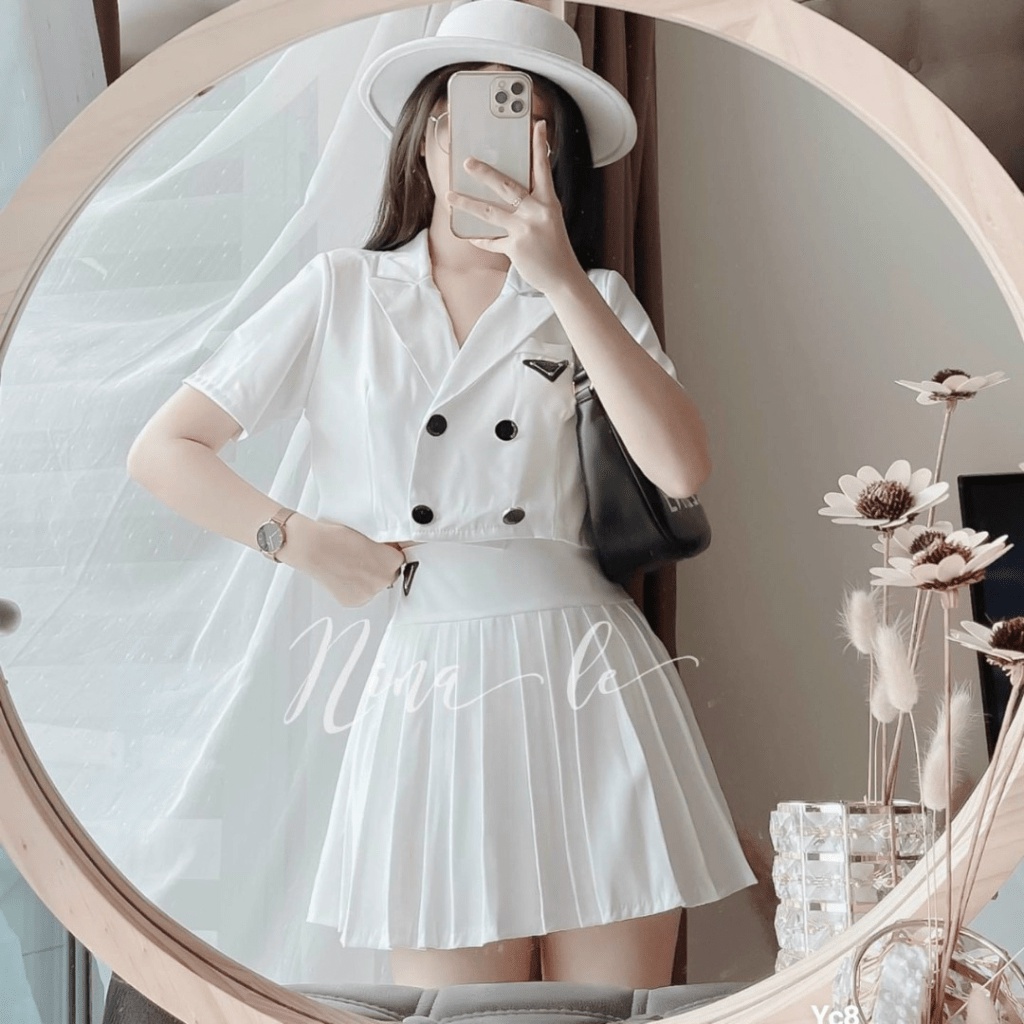 [ HOT COMBO ] SET ĐỒ NỮ ( ÁO TOP, VÁY NGẮN XẾP LY) PHONG CÁCH HÀN QUỐC, THỜI TRANG, SANG TRỌNG, SIÊU XINH XẮN UP