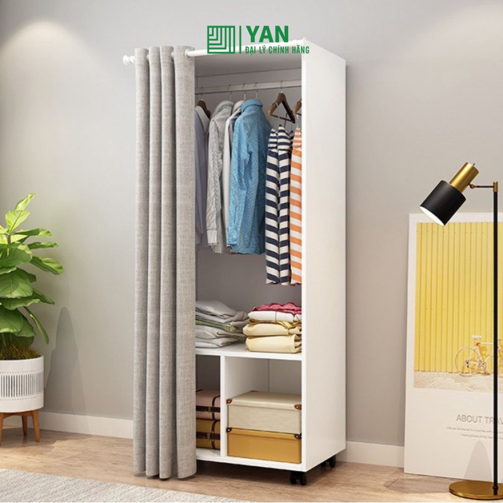 Tủ đồ treo quần áo có bánh xe di chuyển tiện lợi ko kèm rèm che - gp200