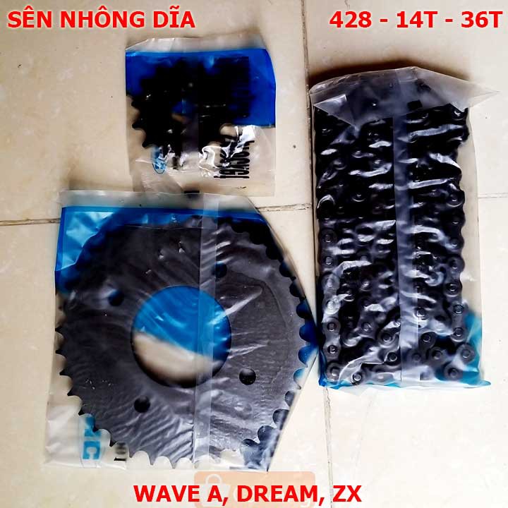 Sên nhông dĩa xe máy Dream, Wave 100 hàng chính hãng KMC