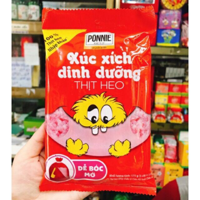 Combo 5 bịch xúc xích dinh dưỡng thịt heo Ponnie 175g