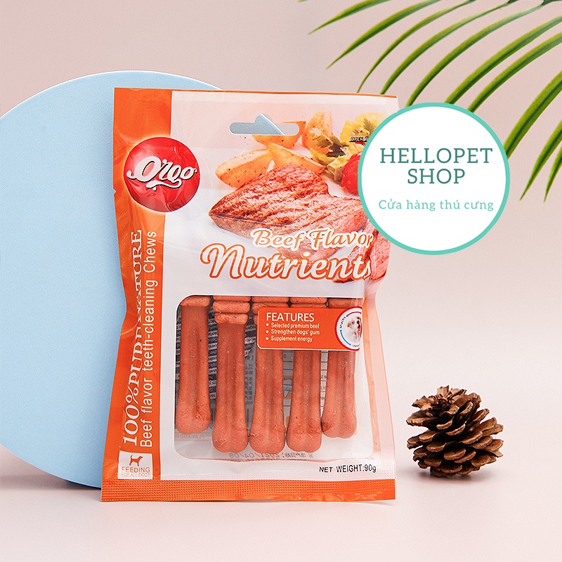 Xương gặm sạch răng Orgo 90g cho chó thơm miệng bổ sung canxi HELLOPET cao cấp H49