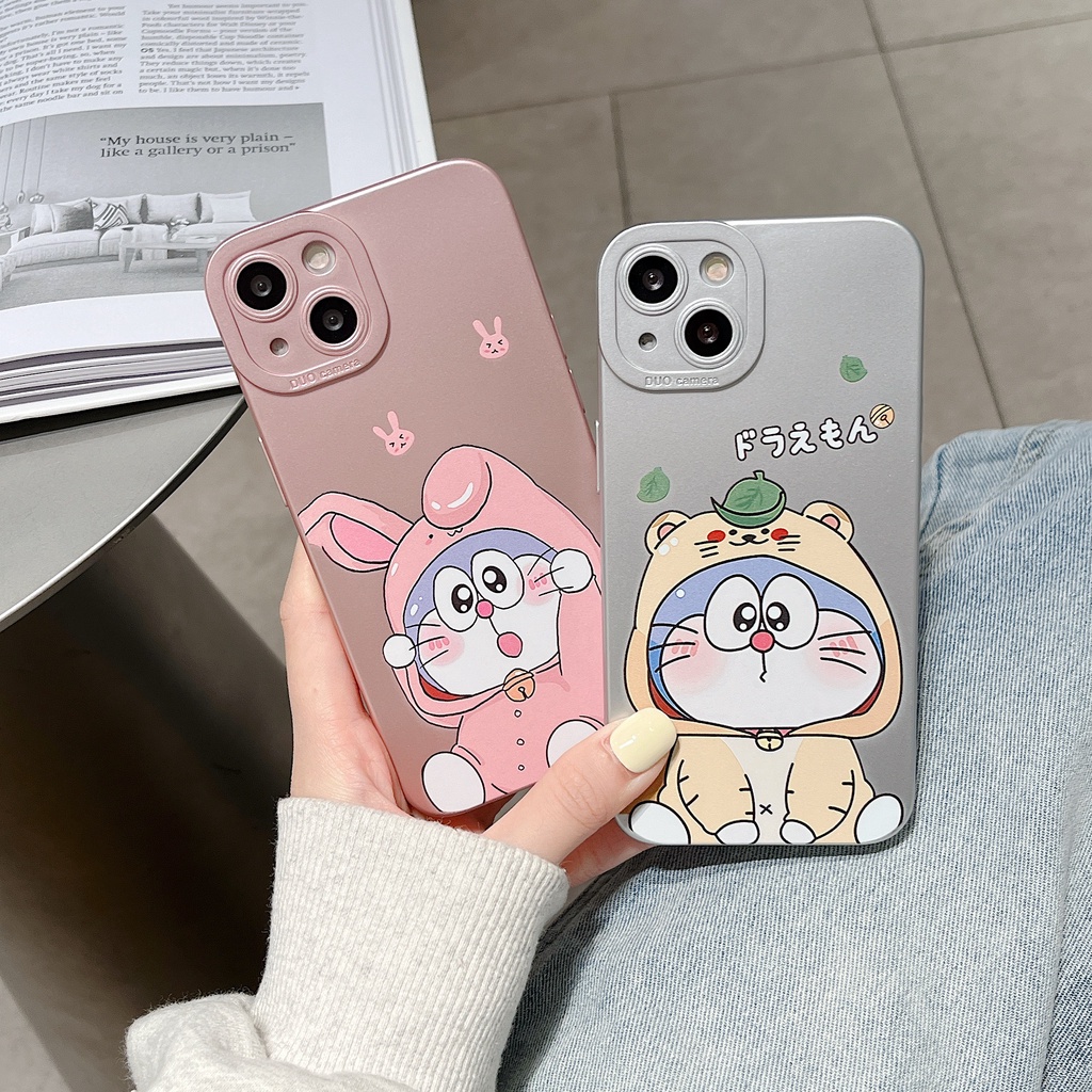 Ốp Điện Thoại Mạ Điện Chống Sốc Hình Doraemon Dễ Thương Cho Iphone