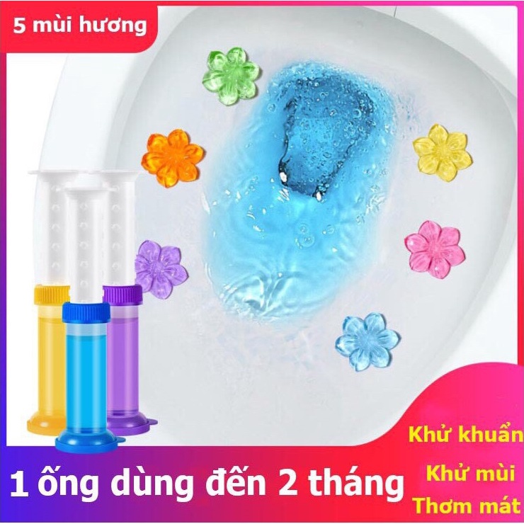 Gel Thơm Khử Mùi Bồn Cầu Diệt khuẩn Khử Trùng Hình Bông Hoa  Gel Làm Sạch Khử Mùi Nhà Vệ Sinh Tiện Dụng Hương Thơm Nhẹ