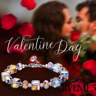 ➹-Aurora Borealis Bracelet with Swarovski Crystals 18K White Gold Adjustable 7"-9"