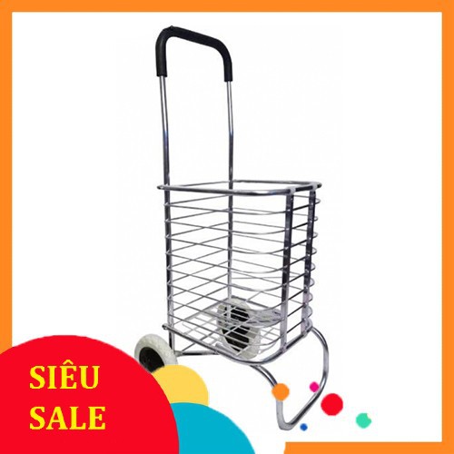 [HOT] Xe kéo đi chợ, GIỎ INOX KHÔNG RỈ