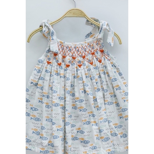 Váy Đầm Mùa Hè Cho Bé Gái, Đầm Smock 2 Dây Đi Biển Phong Cách Bánh Bèo Dễ Thương