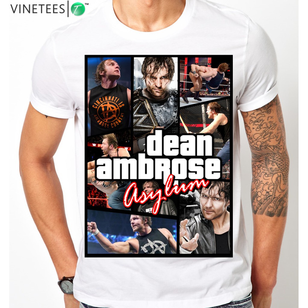 Shipped within 24 hours T-shirt Dean Ambrose Asylum Gorgeous The Shield gildan cotton tees Seth Rollins Roman Reigns birthday gift