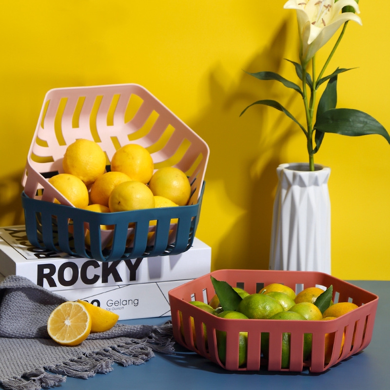 Plastic fruit basket household hollow kitchen drain basket.