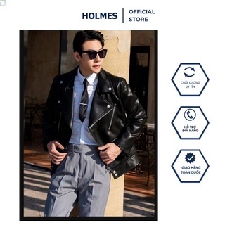 Áo Khoác Da Biker Holmes Chất Da Pu Cao Cấp Nam Nữ