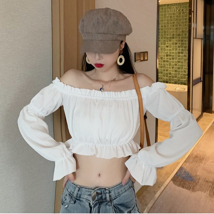 Áo sơ mi kiểu trễ vai Emilyshop ulzzang