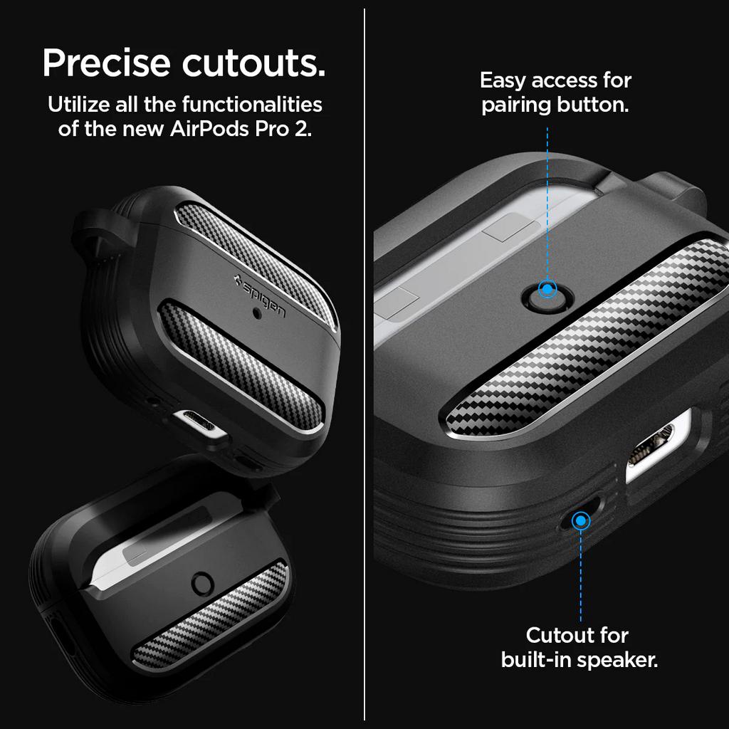 Ốp Airpod 3 Spigen Rugged Armor - Hàng Chính Hãng