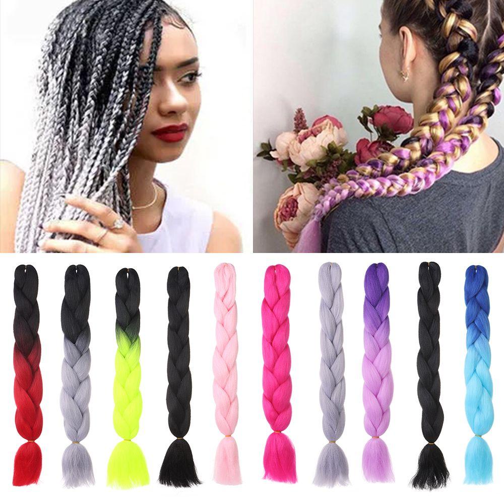 Bím Tóc Sợi Tổng Hợp Nhiều Màu Ombre