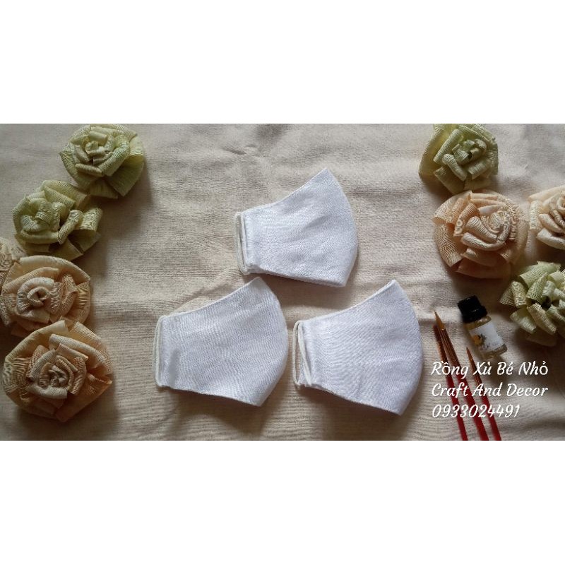 Combo 5 cái khẩu trang vải linen trơn | BigBuy360 - bigbuy360.vn